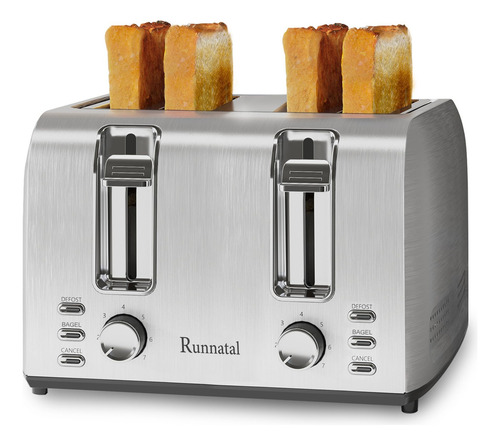 Runnatal Tostadora De Ranura De 4 Rebanadas, Acero Inoxidabl