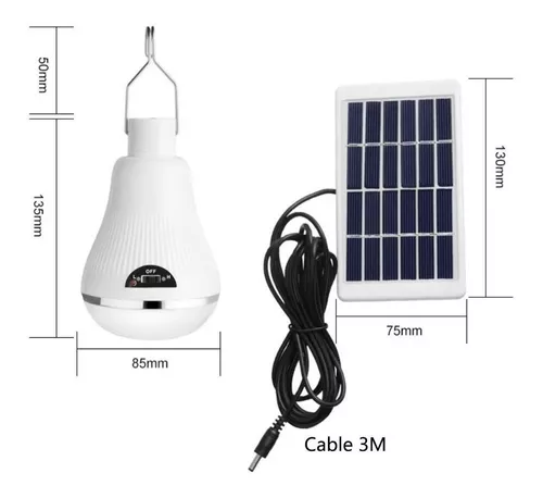 Lámpara LED portátil alimentada por panel solar bombilla tienda