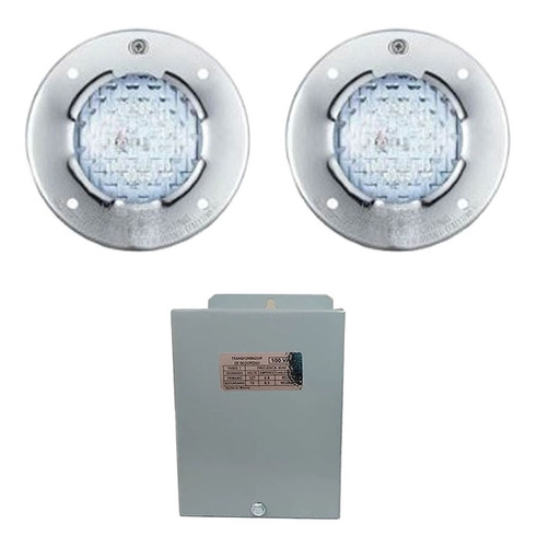 2 Reflector De 12w/12v De 15 Cms Led Blanca + 1 Transf. 100w