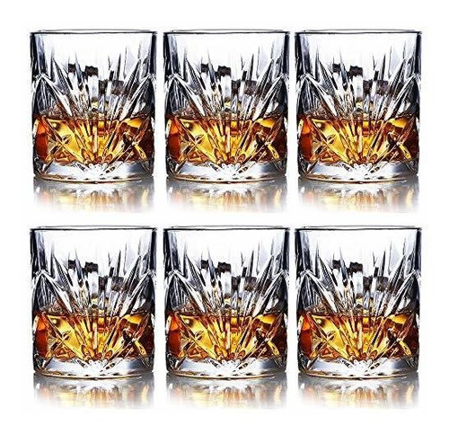 Juego De 6 Vasos De Whisky De 10 Onzas De Cristal Premi...