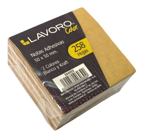 Nota Adhesiva Mini Cubo Tipo Post It Kraft / Blanco 5x5cm