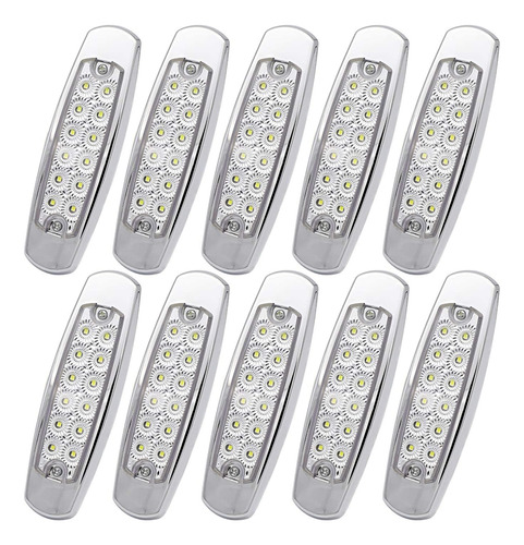 10 Luces Led Para Camion Foco Luz Lateral  Borde Metálico