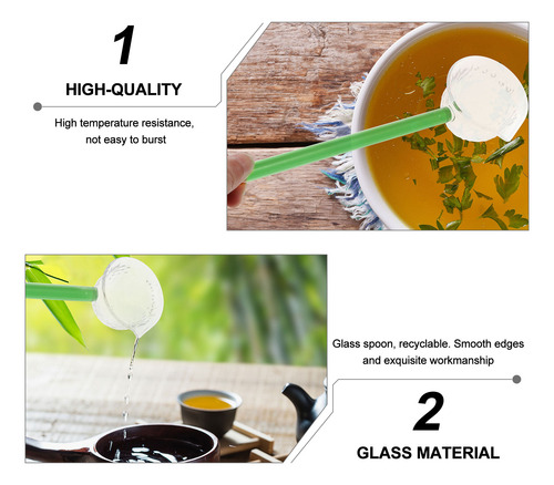 Cucharilla De Vidrio De Estilo Japonés Con Mango Largo Para