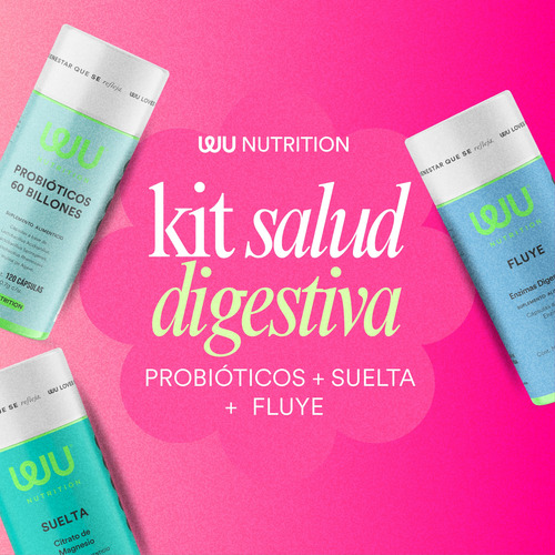 Kit Salud Digestiva | Probióticos + Fluye + Suelta | Wu