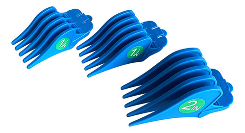 X 3 Unids / Set Peines De Límite De Cortapelos De Azul