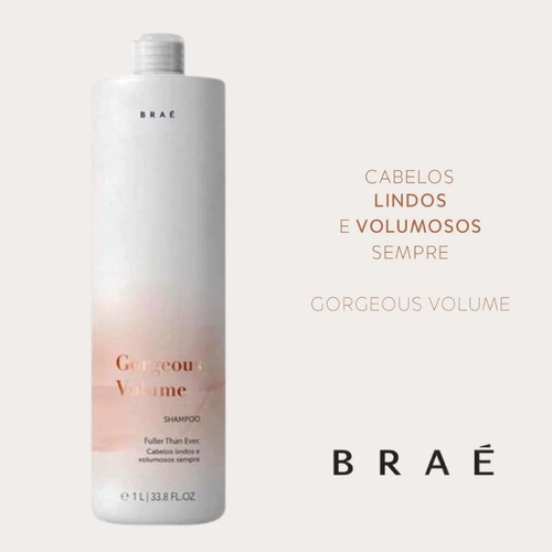 Braé Gorgeous Volume Shampoo Cabelos Lindos E Volumosos - 1l