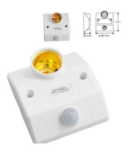 Socket/portalampara Con Sensor De Movimiento 25w Color Blanco