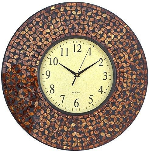 Reloj De Pared - Lulu Decor, Reloj De Pared De Mosaico De Fl