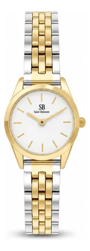 Saint Germain Relógio Feminino Dourado e Prata Mini Belle Bicolor Gol