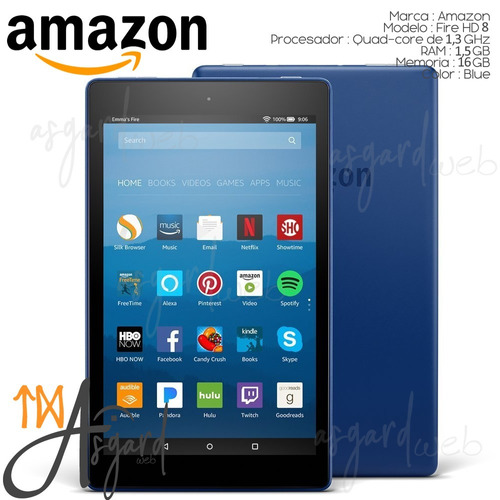 Tablet Amazon Fire Hd 8 16gb Microsd Wifi Bluetooth Quadcore