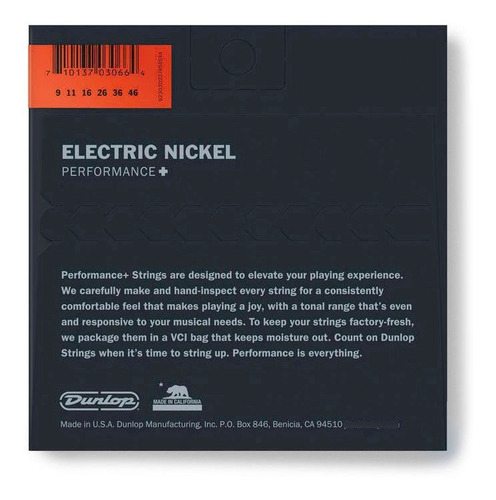 Juego De Cuerdas Dunlop Nickel Para Guitarra Eléctrica 09-46