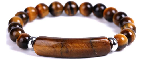 Pulsera De Piedras Naturales, Gema Ojo De Tigre 