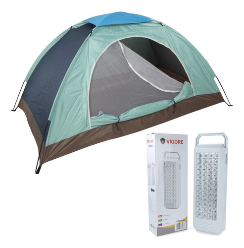 Carpa Camping Iglu 1-2 Personas + Luz Emergencia Recargable