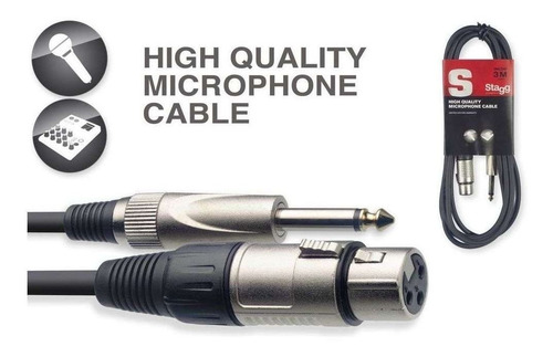 Cable Para Micrófono Stagg Smc3xp Canon Plug 3 Metros