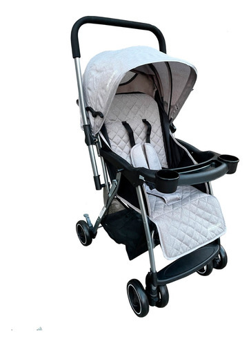 Imagen 3 de 6 de Coche Cuna Paseo Bebé Copahue Con Manillar Rebatible Color Alone Grey Color Del Chasis Gris
