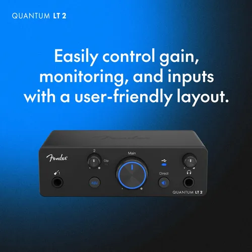 Interface De Áudio Fender Quantum Lt2 Usb Para Guitarristas