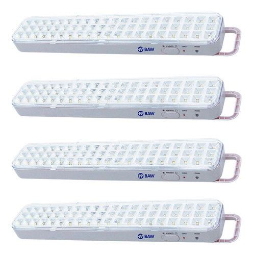 Combo X4 Luz De Emergencia Baw 60 Led C/batería Recarga. 6w