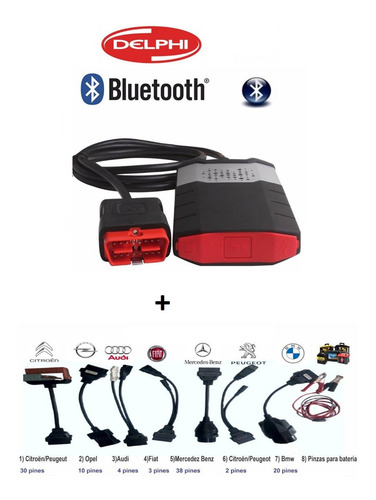 Imagen 2 de 4 de Scanner Automotriz Para Sist. Delphi Dpf + 8 Conectores