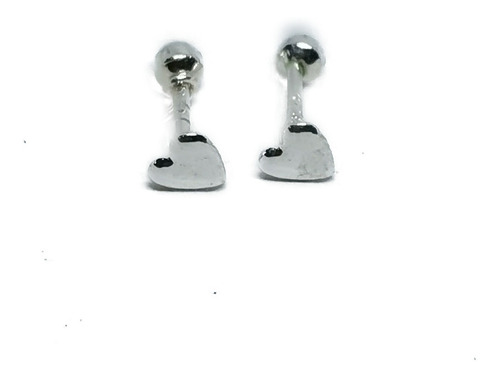 Aretes De Corazon Mini 3 Mm De Plata 925+broquel Bb1