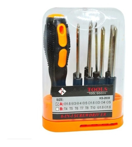 Kit Destornillador 8 En 1 De Presión Kap Tools