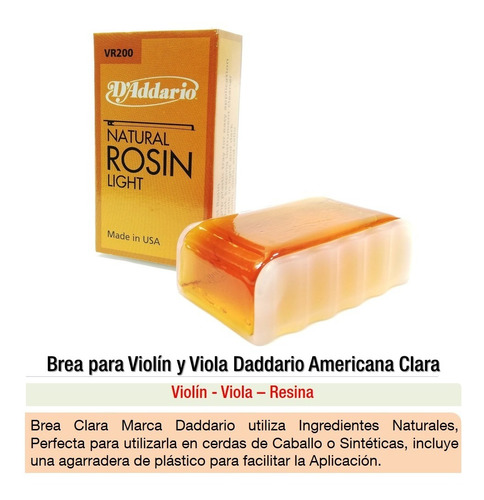 Brea Para Violin O Viola Resina Americana Clara O Oscura Gh