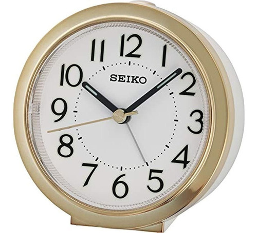 Seiko Qhe146g Beep Despertador Con Repetición Y Luz, Dorado,