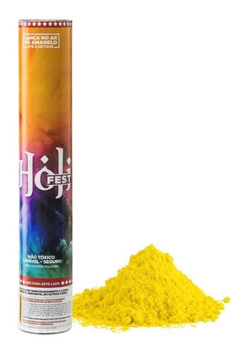 Polvo Launch Colored Powder, 30 cm, color amarillo Festa Cores Holi Party, 50 g