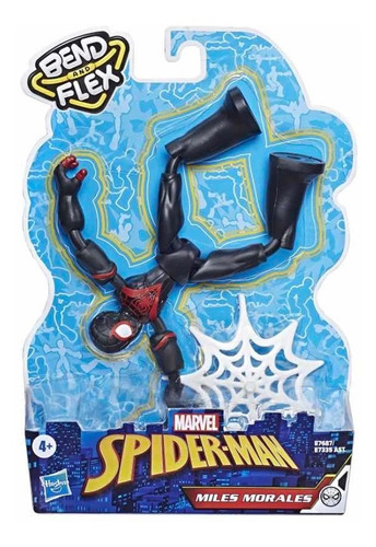 Muñeco Spiderman Miles Morales Bend & Flex Marvel 15 Cm