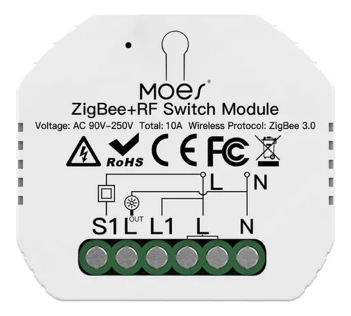 Interruptor 1 Tecla Zigbee + Rf Casa Inteligente