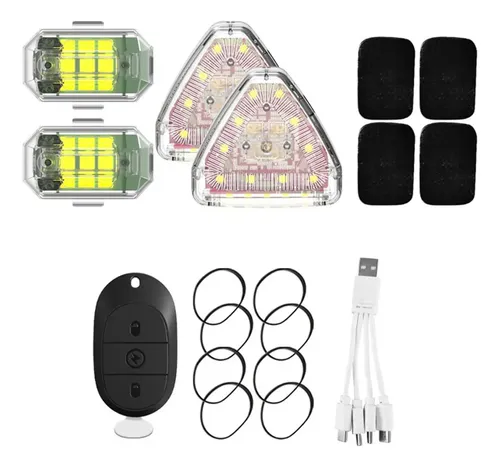 4Pcs Luz estroboscópica con Control Remoto, 8 Colores Recargable Luz anticolisión para Coche, dron, camión, Motocicleta, Bicicleta 4Pcs Luz estroboscópica con Control Remoto, 8 Colores Recargable Luz anticolisión para Coche, dron, camión, Motocicleta, Bicicleta