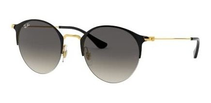 Ray-ban Rb3578 Gafas Redondas De Sol, Negro En Oro / K485n