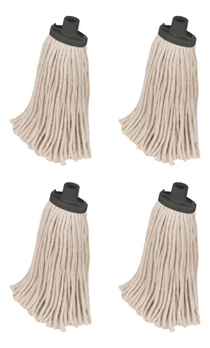 Kit Refil Mop Úmido Algodão Nobre Com Rosca 180g C/4 Unid