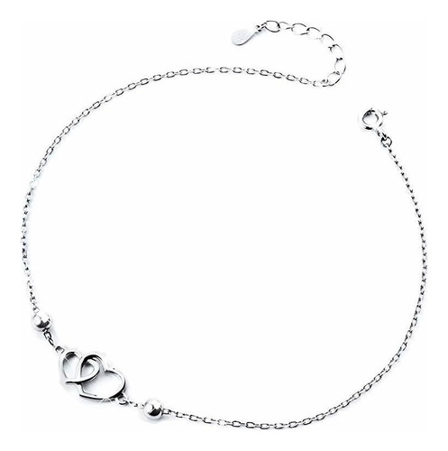 Tobillera Para Mujer De Plata De Ley S925, Pulsera De Tobil