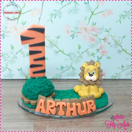 Imagem 5 de 6 de Vela Aniversário Topo Bolo Personagens Biscuit Safari