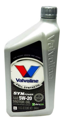 Aceite 5w20 Sintetico 0.946 Litros Valvoline