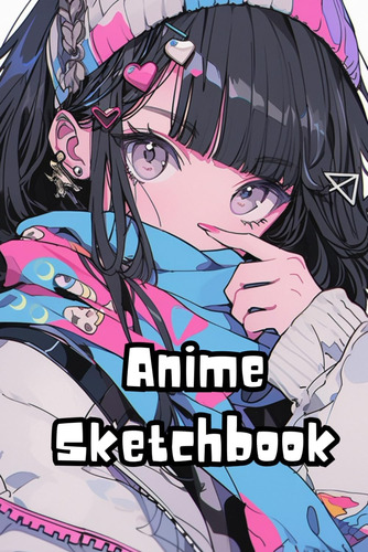 Libro: Anime Sketchbook: Cute 90s Anime Girl Blank Drawing B