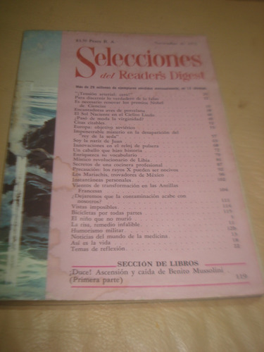 Revista Selecciones Noviembre De 1972
