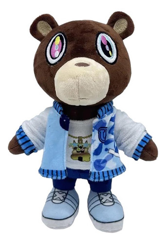 Osito De Peluche Con Chamarra Azul De 28 Cm