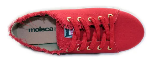 T nis Moleca Casual Desfiado Cano Curto Vermelho