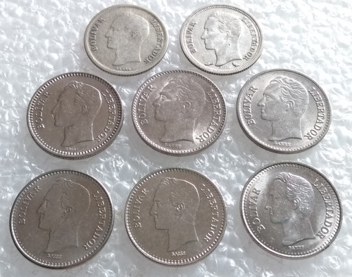 Set Monedas Venezuela 25 Centimos 1954 A 1990 Plata Niquel 