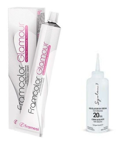 Imagen 1 de 7 de Kit Tintura Framcolor Glamour 100grs Framesi + Oxidante 90ml