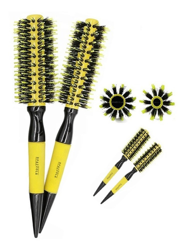 2 Escovas Profissionais Térmicas Cerdas Javali Cabelo Salão
