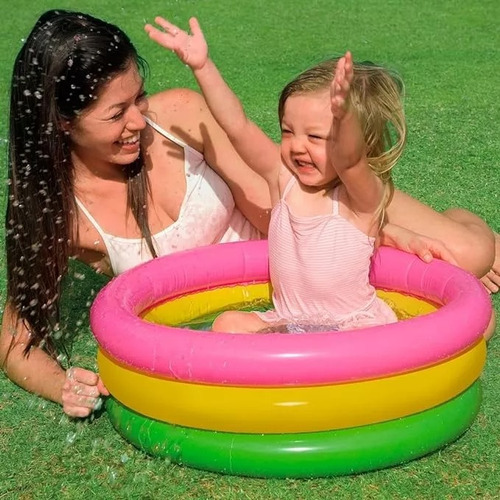 Piscina 60cm Para Bebes Tricolor Diversion Verano