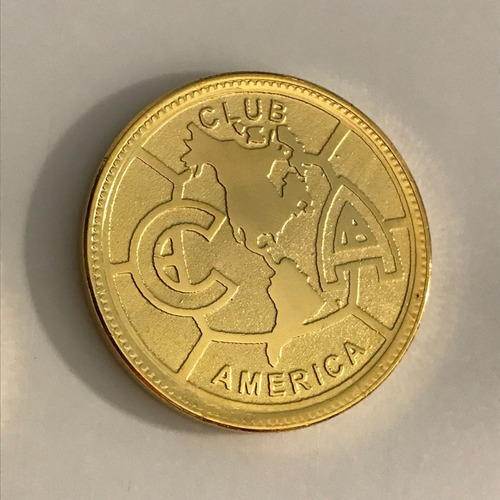 Imagen 10 de 10 de Moneda Club América Baño Oro 14k Original Regalo Soccer