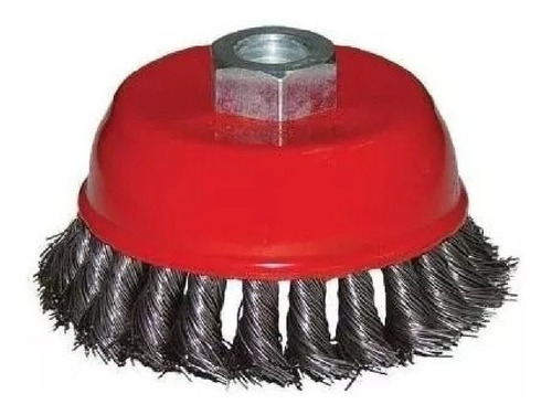 Cepillo Copa Alambre Trenzado Bronce 4p Esmeril 100mm