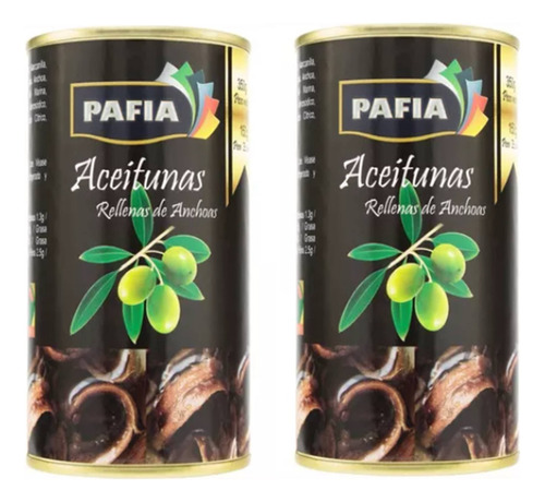 Aceitunas Verdes Rellenas De Anchoa Pafia 350gr Pack 2und