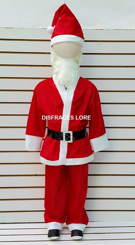 Disfraz Santa Claus Saco Pantalon Gorro Cinturon Barbas