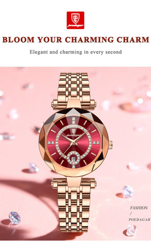 Reloj De Cuarzo Elegante De Lujo Con Diamantes Para Mujer