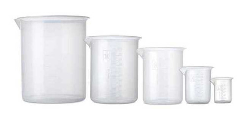 Kit Beaker Plástico Vaso Precipitado De 50-1000 Ml