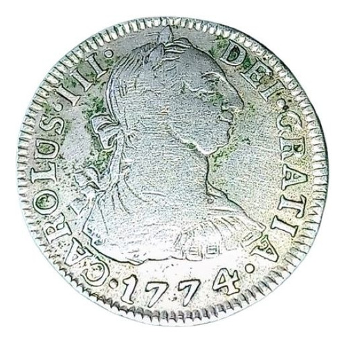 Moneda Plata Imperio Español 2 Reales 1774 Potosi Vf+